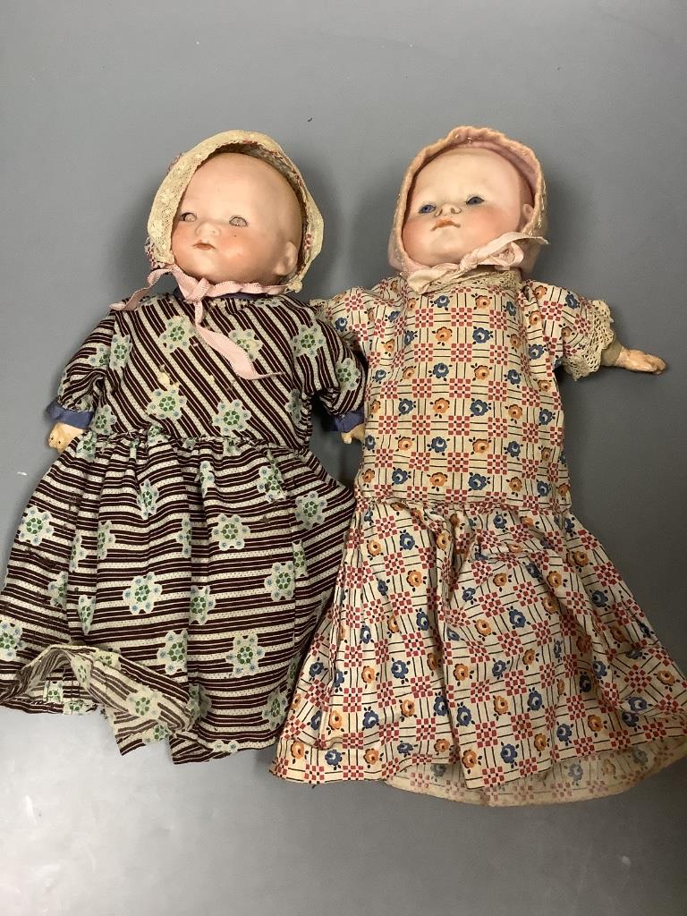 Two AM bisque dolls, mould 341 - one doll a.f.